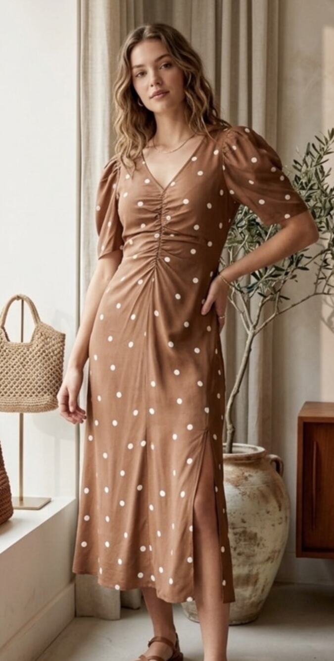 NWT Anthropologie Baum und Pherdgarten silk blend midi dress